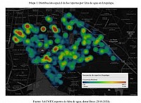 Distribución espacial de los reportes de agua en Iztapalapa